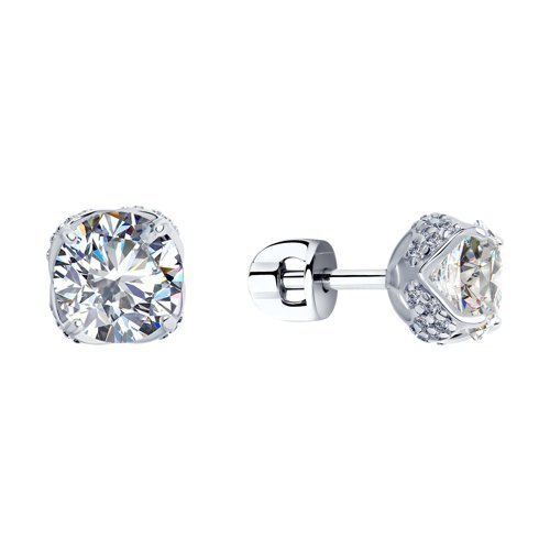 Серьги из серебра с фианитами (Арт.94023318)