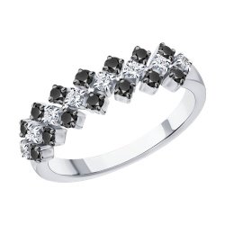 Кольцо из белого золота с бриллиантами (Арт.7010116-3)