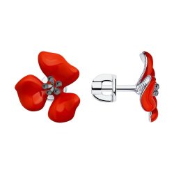 Серьги из серебра с эмалью (Арт.94024785)