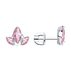 Серьги из серебра с фианитами (Арт.94025049)