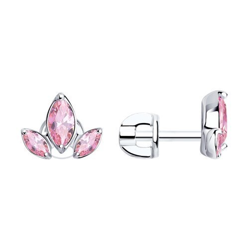 Серьги из серебра с фианитами (Арт.94025049)