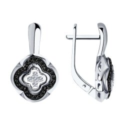Серьги из белого золота с бриллиантами (Арт.7020061-3)