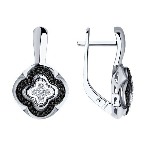 Серьги из белого золота с бриллиантами (Арт.7020061-3)