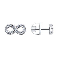 Серьги из серебра с фианитами (Арт.94025953)