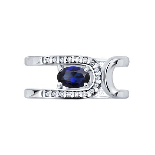 Кольцо из серебра с корундом и фианитами «Ночная Серенада» Соколов (арт.8801)