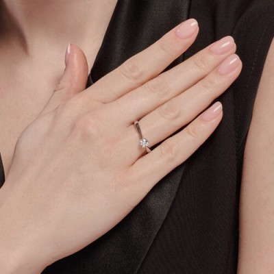 Кольцо из белого золота с выращенным бриллиантом «Чистый Свет» Соколов (арт.9010152-5)