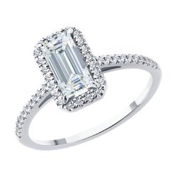 Кольцо из белого золота с бриллиантами выращенными (Арт.9010258-3-5)
