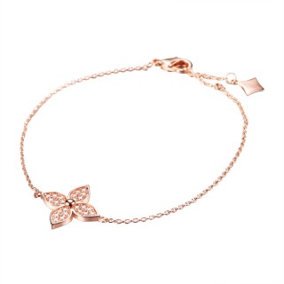 Браслет серебряный с фианитами «Lace Blossom» Fresh Jewelry (арт.CZ-B03840-X-G-X-X-W)