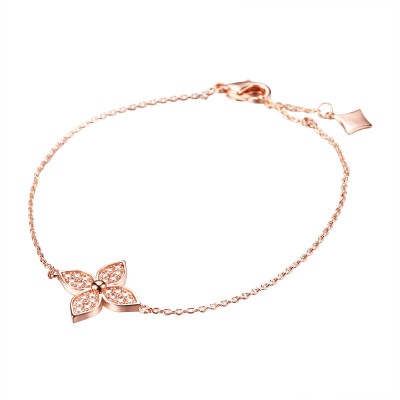 Браслет серебряный с фианитами «Lace Blossom» Fresh Jewelry (арт.CZ-B03840-X-G-X-X-W)