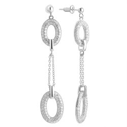 Серьги из серебра с фианитом (Арт.cz-e03203-x-w-x-x-w)