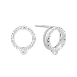 Серьги из серебра с фианитом (Арт.cz-e04739-x-w-w-x-w)