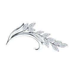 Брошь из серебра с фианитами (Арт.94040099)
