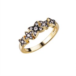 Кольцо из серебра с фианитом (Арт.cz-r03498-x-lb-w-x-w)