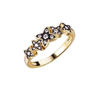 Кольцо с фианитами «Matrix Shine» серебро 925 Fresh Jewelry (арт.CZ-R03498-X-LB-W-X-W)