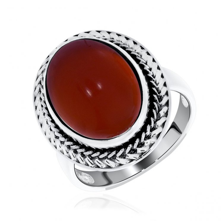 Серебряное кольцо с агатом красным Сидоровская ювелирная фабрика 1310390966-40
