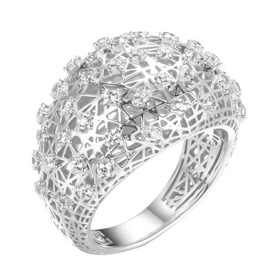 Кольцо с фианитами «Gaudi Lace» из серебра 925, Fresh Jewelry (арт.FA-R02358-X-W-X-X-W)