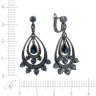 Серьги из золота с бриллиантом и сапфиром (Арт.aae_4279_sa_blk)