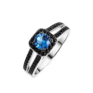 Кольцо с топазом «Spring Contrast» серебро 925 Fresh Jewelry (арт.PD-R00938-X-WB-LB-X-B)