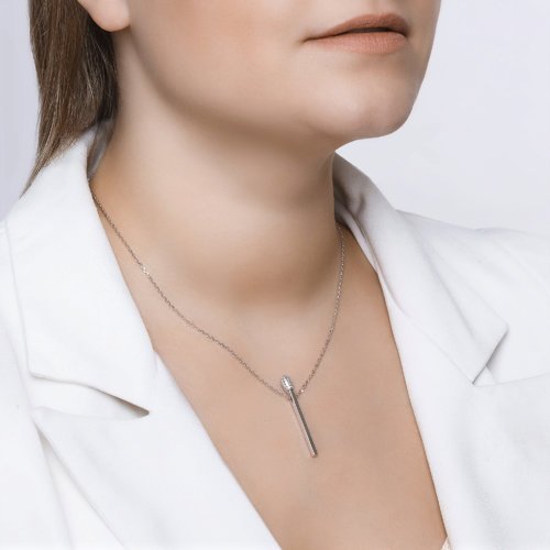 Колье из серебра с фианитами (Арт.94070343)