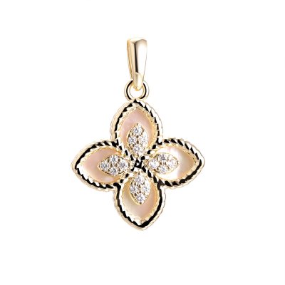 Кулон из серебра с жемчугом и фианитом (Арт.pi-p03994-x-l-pn-x-w)