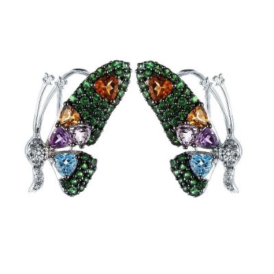 Серьги из белого золота с бриллиантом (Арт.e0001292a13_dn_mc_wg)