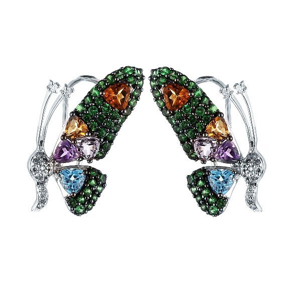 Серьги из белого золота с бриллиантом (Арт.e0001292a13_dn_mc_wg)