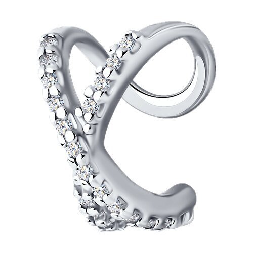 Серьга из серебра с фианитами (Арт.94170243)