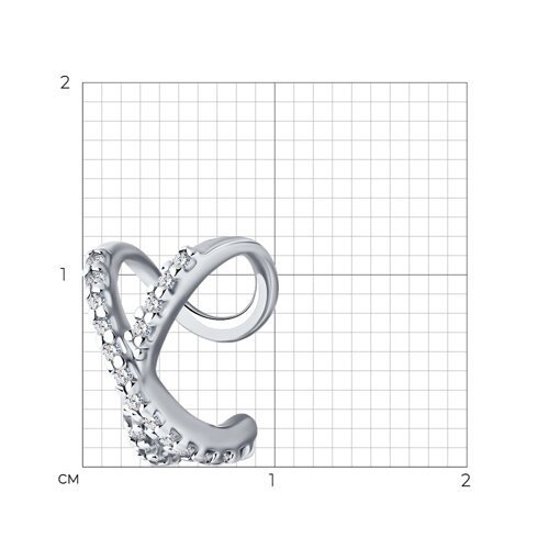 Серьга из серебра с фианитами (Арт.94170243)