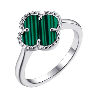 Кольцо серебряное с малахитом «Lucky Medium» Fresh Jewelry (арт.TC-R01968-X-W-Mal-X-X)