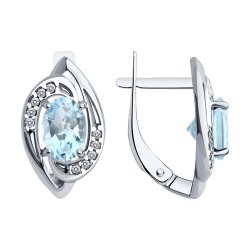 Серьги из серебра с топазами и фианитами (Арт.94-320-02685-2)