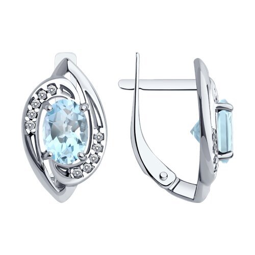 Серьги из серебра с топазами и фианитами (Арт.94-320-02685-2)