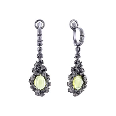 Серебряные серьги BEAVERS с хризолитом 2446h_ox