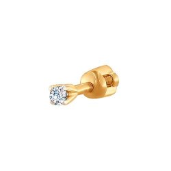 Серьги одиночные из золота с бриллиантом (Арт.1170005)