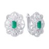 Серьги из белого золота с бриллиантом и изумрудом (Арт.me37022-wd-em_sr_em_wg)