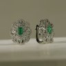 Серьги из белого золота с бриллиантом и изумрудом (Арт.me37022-wd-em_sr_em_wg)