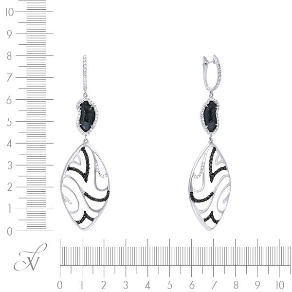 Серьги из белого золота с бриллиантом (Арт.nw0001h-wbkd_wgdwdbg_sr_db_j_wg)