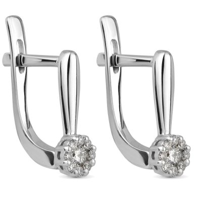 Серьги из золота с бриллиантом Русские Самоцветы (Арт.53453)