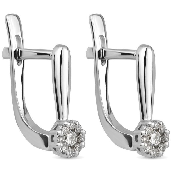 Серьги из золота с бриллиантом Русские Самоцветы (Арт.53453)