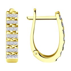 Серьги из желтого золота с бриллиантами (Арт.1021969-2)
