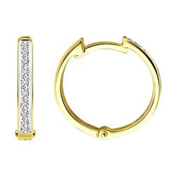 Серьги из желтого золота с бриллиантами (Арт.1022151-2)