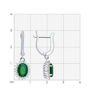 Серьги из серебра с фианитами «Изумрудное Сияние» SOKOLOV (арт.9402)
