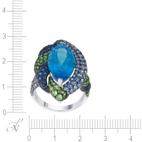 Кольцо из белого золота с сапфиром и топазом (Арт.rg-32840_ko_sa_bt_tv_wg)