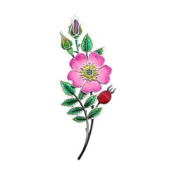 Брошь из серебра с фианитами и эмалью (Арт.94049017)