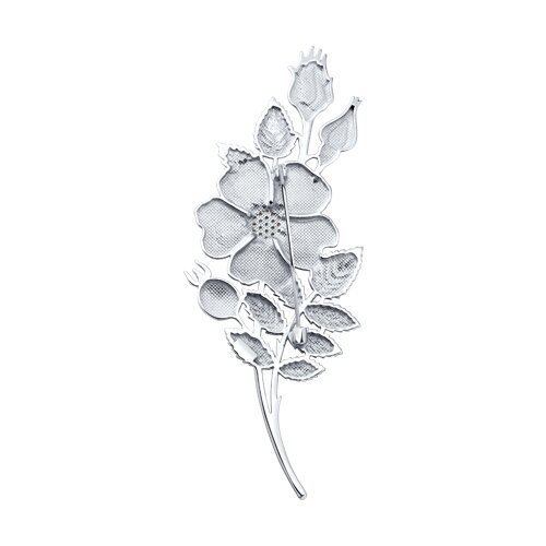 Брошь из серебра с фианитами и эмалью (Арт.94049017)