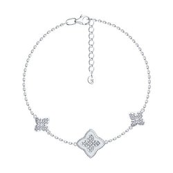 Браслет из серебра с фианитами и эмалью (Арт.94051565)