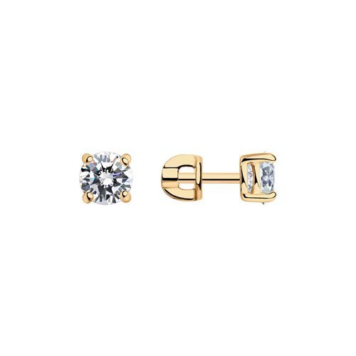 Серьги из золочёного серебра с фианитами (Арт.93021130)