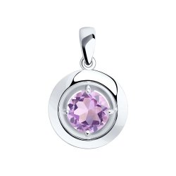 Подвеска из серебра с аметистом (Арт.94-330-00782-2)
