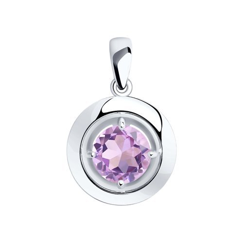 Подвеска из серебра с аметистом (Арт.94-330-00782-2)