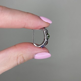 Серьги из белого золота с бриллиантами и сапфирами «Таинственный сад» MyJewels (арт.E31238)