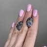 Серьги из белого золота с бриллиантом и сапфиром (Арт.e31238_sr_dn_sm_wg)